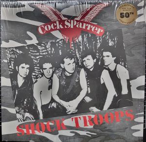 COCK SPARRER  Shock Troops (2024 remaster) (black ice with white splatter)