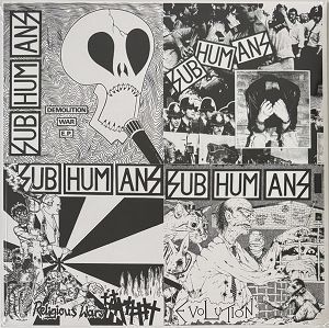 SUBHUMANS   EP-LP (pinwheel black ice & red splatter winyl)